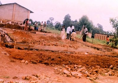 Preparing the site for the two classrooms.